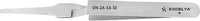 Excelta DN-2A-SA-SE Stainless Steel Reverse Action Flat Round Point Tweezers, 4-3/4"