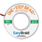 Easy Braid OS-C-25 One Step Solder Braid Green Series Standard Spool, 0.075"x25"