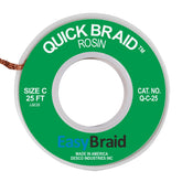 Easy Braid Q-C-25 Quick Braid Desoldering Wick, 0.075" Width, 25' Length