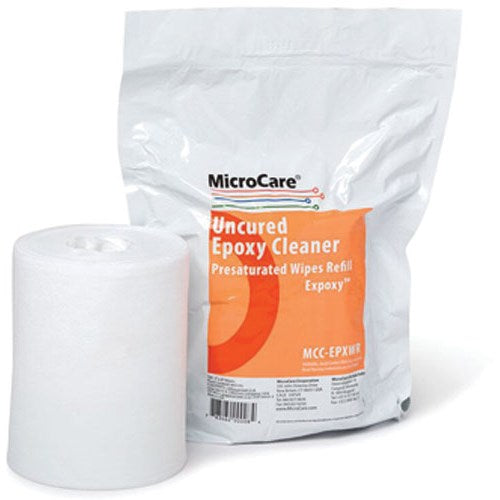 MicroCare EPXWR Uncured Epoxy Cleaner Pre-Saturated Wipes Refill, 5 x 8", 100 per Bag