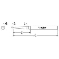 Hexacon HT479X Turned-Down Sharp-Conical Soldering Tip, 3/16"