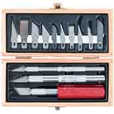 Excel 44282 Sharp Hobby Knife Set Wooden Box