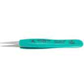 Excelta 00D-SA-ET Tweezer Straight Strong Three Star 4.75" Serrated Point With ESD Safe Ergonomic Grips