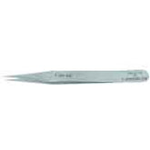 Excelta 1-SA-SE 1 Star Stainless Steel Anti-magnetic Tweezers with Slender Straight Tip, 4-1/2"