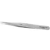 Excelta 1-SA 3 Star Stainless Steel Anti-Magnetic Tweezers with Slender Straight Tip, 4-1/2"