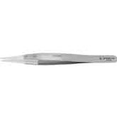Excelta 159D-RTW 3-Star Resistant Stainless Steel Tweezer with Replaceable Flat Delrin Tip, 5"