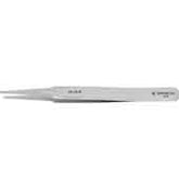 Excelta 2A-SA-PI 2 Star Stainless Steel Anti-magnetic Tweezer with Straight Tapered Flat Round Tip, 4-3/4"