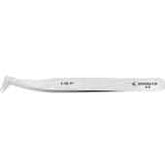Excelta 6-SA-PI Stainless Steel Anti-magnetic Tweezers with Sharp Flat Angled Tips, 2 Star, 4-1/2"