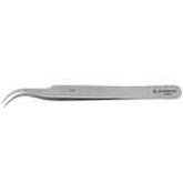 Excelta 7-S High Precision Curved Stainless Steel Tweezer, 4-1/2"