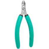 Excelta 7142E ESD-Safe Round Head Flush Cutters with Cushion Grip Handles, 5-3/4"