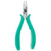 Excelta 7282E ESD-Safe Ergonomic Angled Head Maximum Flush Cutter For Soft Wire, 5 Star, 4-3/4"
