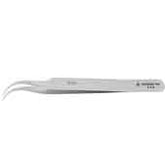 Excelta 7B-SA Stainless Steel Anti-magnetic Tweezers with Curved Very Fine Serrated Tips, 3 Star, 4-1/2"