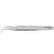 Excelta 7B-SA Stainless Steel Anti-magnetic Tweezers with Curved Very Fine Serrated Tips, 3 Star, 4-1/2"