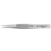 Excelta M-00D Carbon Steel Straight Strong Medium Point Miniature Tweezers, 3 Star, 3.38"