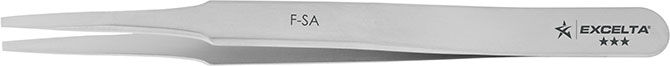Excelta F-SA Stainless Steel Anti-Magnetic Tweezer with Tapered Flat Point Tip, 4-3/4"