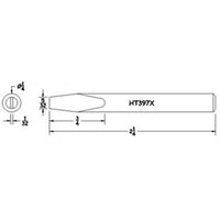 Hexacon HT397X Semi-Chisel Soldering Tip, 1/4"