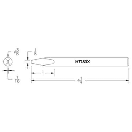 Hexacon HT183X Semi-Chisel Soldering Tip, 3/8"