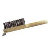 Gordon Brush 484CSC Carbon Steel/Flat Wood Back with Scraper Brush, 4" x 10"