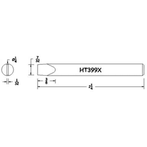 Hexacon HT399X Semi-Chisel Soldering Tip, 1/4"