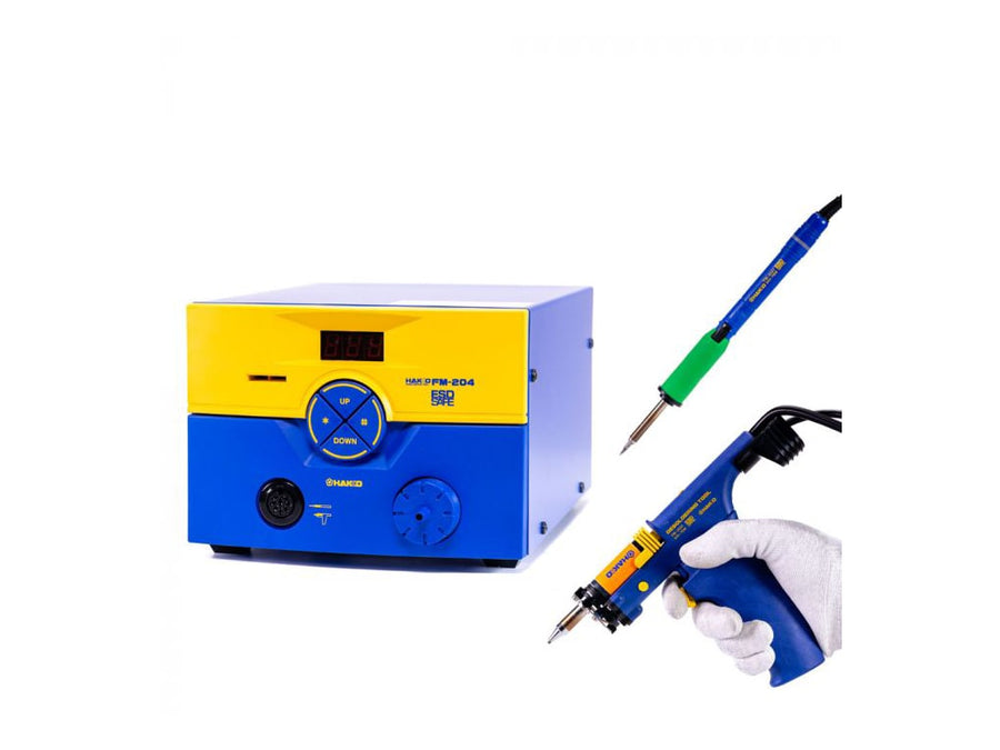 Hakko FM204-CP Self-Contained Desolder & Soldering Station with FM-2024 Desolder Tool & FM-2027 Soldering Iron