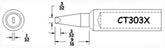 Hexacon CT303X 3/32" Semi Chisel Soldering Tip