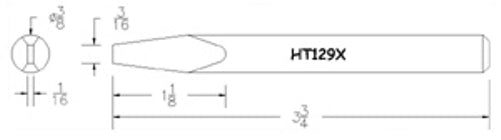 Hexacon HT129X Semi-Chisel Soldering Tip, 3/8"