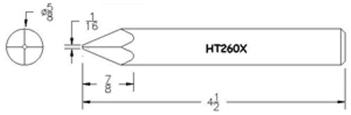Hexacon HT260X Pyramid Soldering Tip, 5/8"