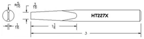 Hexacon HT227X Semi-Chisel Soldering Tip, 5/16"