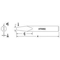 Hexacon HT257X Pyramid Soldering Tip, 1/2"