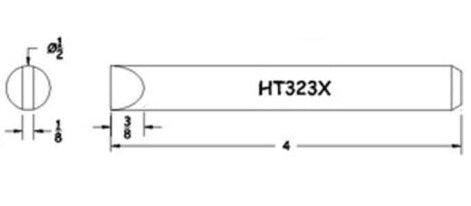 Hexacon HT323X Full-Chisel Soldering Tip, 1/2"