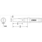 Hexacon J302X Semi Chisel Soldering Tip, 1/8"