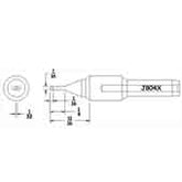 Hexacon J804X Turned-Down Chisel Soldering Tip, 1/16"