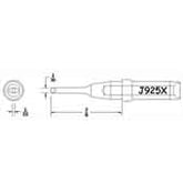 Hexacon J925X Turned-Down Full Chisel Soldering Tip, 1/16"