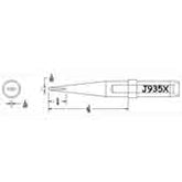Hexacon J935X Semi Chisel Soldering Tip, 1/32"