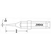 Hexacon J954X Conical Sharp Soldering Tip, 1/64"