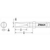Hexacon J966X Semi-Chisel Soldering Tip, 3/16"