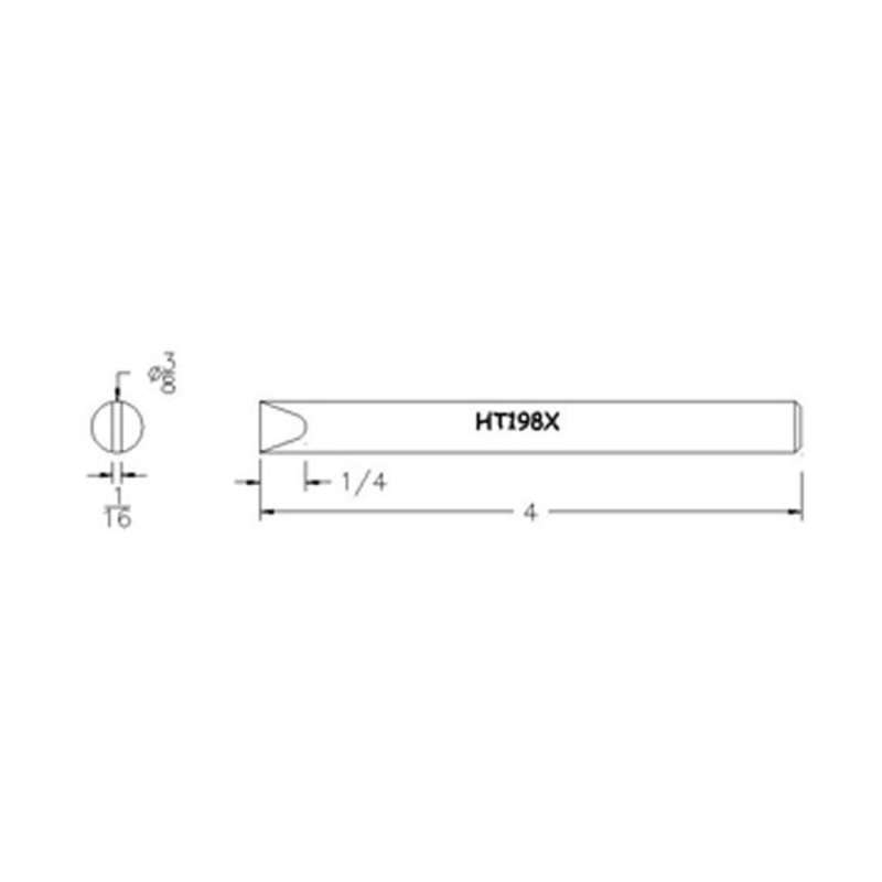 Hexacon HT198X Full Chisel Soldering Tip, 3/8"