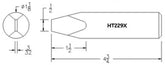 Hexacon HT229X Semi Chisel Soldering Tip, 1-1/8"