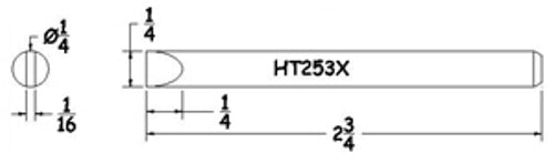 Hexacon HT253X Full-Chisel Soldering Tip, 1/4"