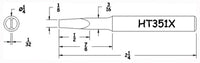 Hexacon HT351X 1/4" Turned-Down Semi-Chisel Soldering Tip