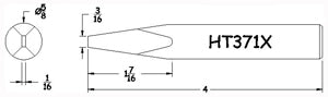 Hexacon HT371X 5/8" Semi-Chisel Soldering Tip