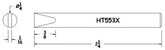 Hexacon HT553X Full Chisel Soldering Tip, 1/4"