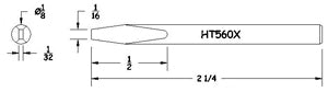 Hexacon HT560X 1/8" Semi Chisel Soldering Tip