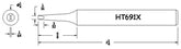 Hexacon HT691X Turned-Down Full Chisel Soldering Tip, 1/4"