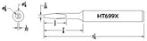 Hexacon HT699X Turned Down Semi Chisel Soldering Tip, 1/4"