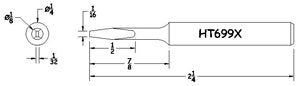 Hexacon HT699X Turned Down Semi Chisel Soldering Tip, 1/4"
