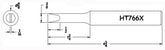 Hexacon HT766X Turned-Down Full-Chisel Soldering Tip, 5/8"