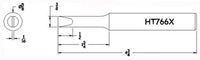 Hexacon HT766X Turned-Down Full-Chisel Soldering Tip, 5/8"