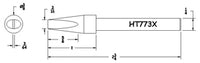 Hexacon HT773X Mushroom Chisel Soldering Tip, 1/4"