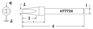 Hexacon HT773X Mushroom Chisel Soldering Tip, 1/4"